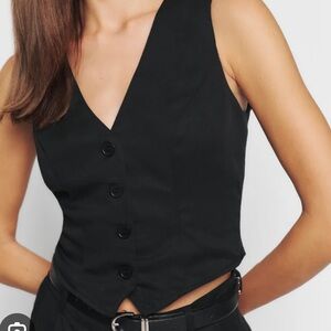 Reformation Devin Twill Vest Black